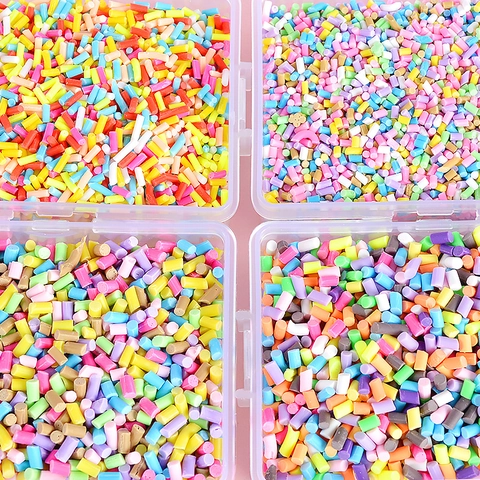 Vermicelles en Pâte Polymère DIY Décoration Artisanale Faux Fils de Sucre Couleurs Macaron Mixtes pour Gâteau