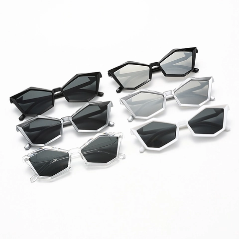 Occhiali Da Sole Geometrici Poligono Protezione UV Retro Irregolari Montatura In Plastica Per Donna Uomo Outdoor