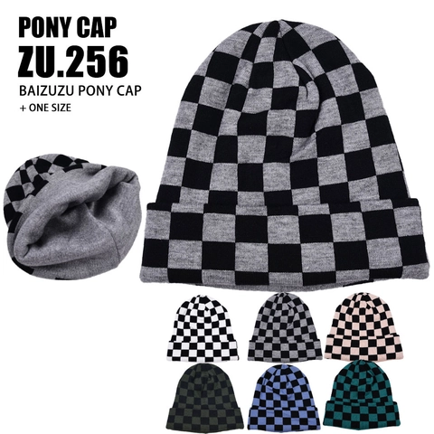Gorro De Punto De Damero Suave Lana Cálido Invierno Otoño Elástico Streetwear Unisex Accesorio De Moda
