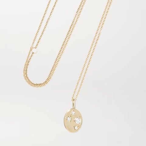 Collana Con Pendente Ovale Rame Placcato Oro Con Zirconi Cubici Gioielli Minimalisti Irregolari Per Donna