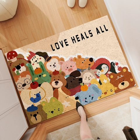 Zerbino Ingresso Animali Cartoni Animati PVC Antiscivolo Impermeabile Resistente Sporco Tappeto Pavimento Casa Decor