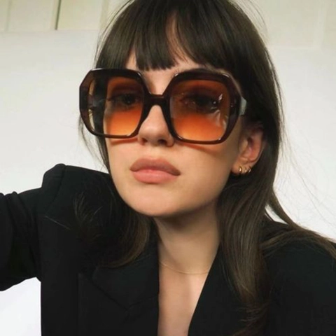 Polygonal Sunglasses Large Square Frame PC UV400 Protection Anti-Glare Fashion Eyewear For Men Women