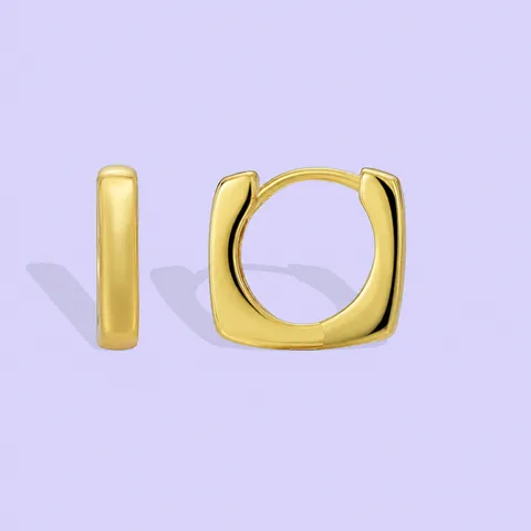 Orecchini a Cerchio Quadrati Geometrici in Stile Francese Placcati Oro Rame Minimalisti per Donna Gioielli di Moda