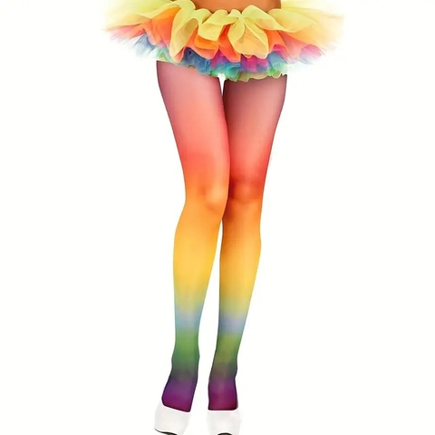 Damen Gradient Regenbogen Strumpfhose Bunt Dopamin Stil Ultradünn Nylon Spandex Laufmaschenfest Formend Strümpfe
