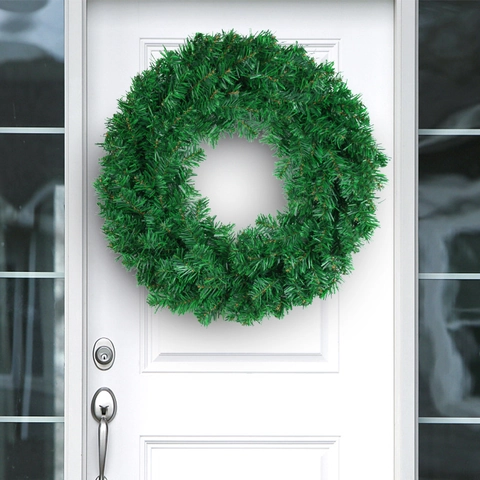Christmas Wreath PVC Artificial Green Pine Garland For Front Door Window Wall Festive Party Home Decoration