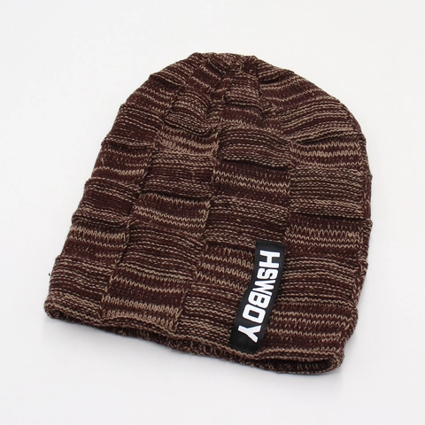 Berretto In Maglia Misto Cotone Trama A Scacchi Con Risvolto Inverno Caldo Cappello Casual Plaid Per Uomo Donna