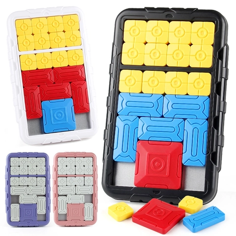 Magnetic Huarong Road Sliding Puzzle Multi Level Challenge Portable Logic Training Brain Teaser Toy For Kids Adults