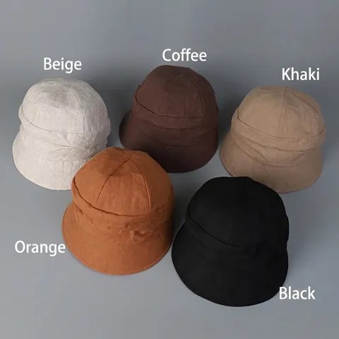 Berretto Da Donna In Lino Con Pieghe Stile Giapponese Retrò Traspirante Protezione Solare Cappello Pieghevole Elegante