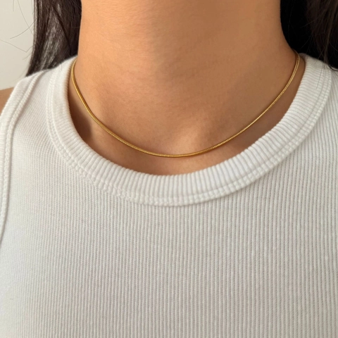 Collar De Cadena De Serpiente Minimalista Acero Inoxidable 304 Chapado En Oro PVD Joyería De Moda Para Mujer