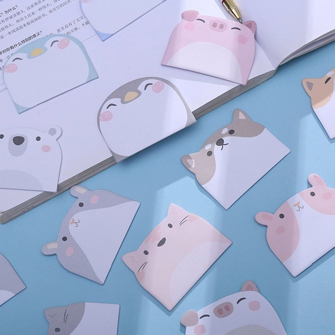 Cute Cartoon Animal Sticky Notes Self Adhesive Paper Memo Pads Kawaii School Office Stationery Desktop Memo Decals