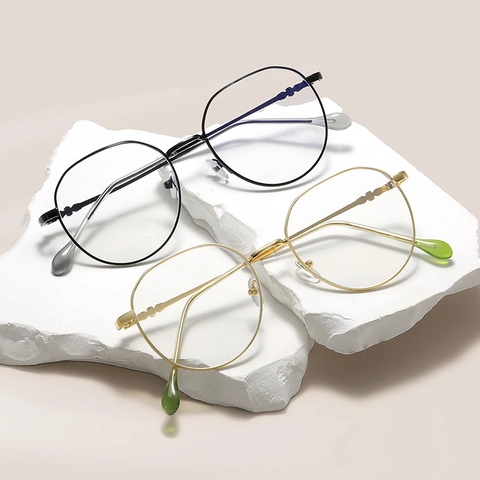 Gafas De Bloqueo De Luz Azul Montura Metálica Cuadrada Ópticas Retro Moda Ligera Para Mujeres Y Hombres Decor
