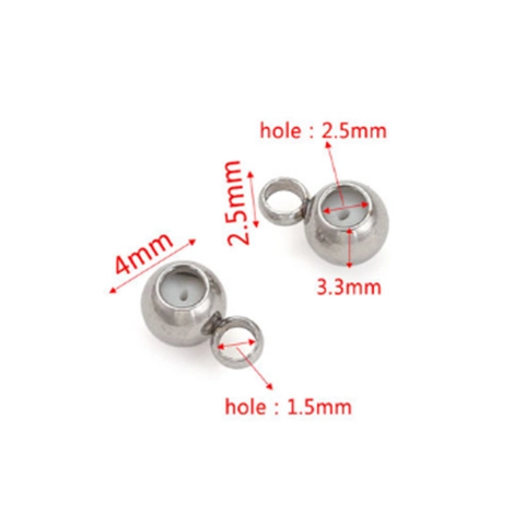 Abstandshalter Perlen Aus Edelstahl Mit Silikon Schieber Positionierungsperlen Für DIY Schmuckherstellung Armband Halskette