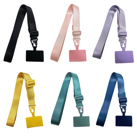 Cordino Universale Per Telefono Con Tracolla In Nylon Regolabile E Patch Di Fissaggio Rimovibile Anti-Smarrimento