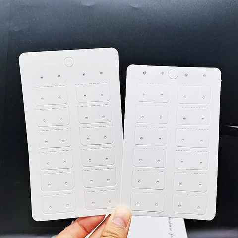 Earring Display Cards Jewelry Packaging Paper Stud Holders For Retail Hanging Rectangle Fashion Design Multiple Hole