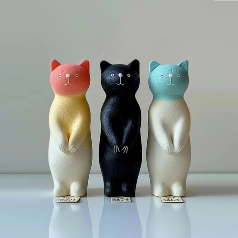 3D Cat Silicone Mold For DIY Scented Candle Plaster Aromatherapy Stone Handmade Lucky Kitty Ornament Craft Tool