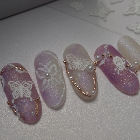 3D Embossed Butterfly Nail Stickers Ultra Thin Adhesive Diy Manicure Decals For Professional Nail Art Decoration