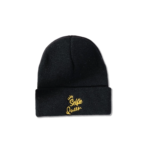 Berretto In Maglia Acrilica Ricamo Selfie Queen Corona Inverno Caldo Casual Stile Moda Unisex