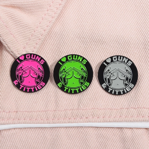 Round Alloy Enamel Brooch Pin Statement Graphic Badge For Backpack Clothing Decoration Unisex Ins Style