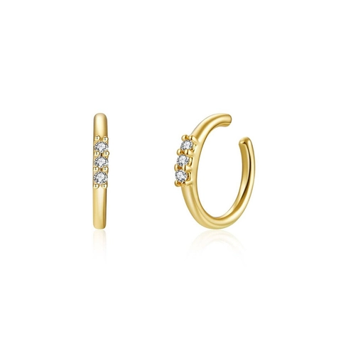 Polsino Per Orecchie Minimalista Con Zirconi A Forma Di C Senza Piercing Orecchini In Rame Gioielli Per Donna