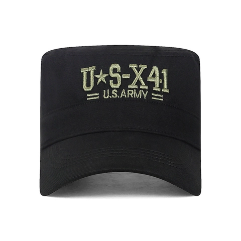 Gorra Cadet De Algodón Twill Sombrero Militar Plano Letras Bordadas Ajustable Protección Solar Táctica Al Libre