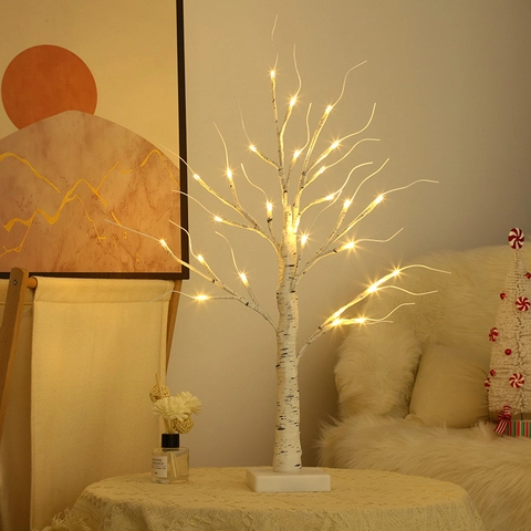 Albero Di Betulla Bianca Artificiale LED Luce Rami Regolabili Decorazione Da Tavolo Per Natale San Valentino Matrimonio Casa