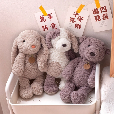 Soft Plush Stuffed Animal Toy Cute Teddy Bear Rabbit Dog For Kids Gift Home Decor Soothing Doll