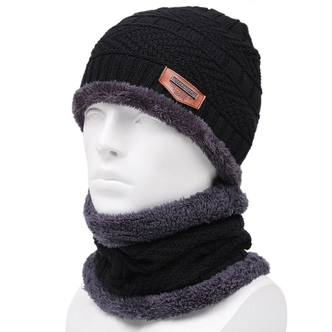Cappello In Maglia Invernale E Scaldacollo Foderato In Pile Termico Antivento Berretto In Maglia