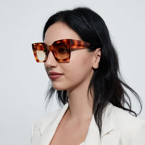 Retro Square Large Frame Sunglasses UV400 Protection PC Frame AC Lens Fashion Outdoor Eyewear For Men And Women