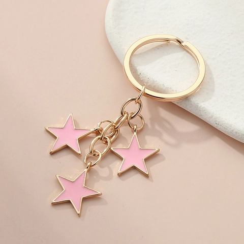 Porte-clés Étoile Alliage Émail Étoile À Cinq Branches Étoile De Mer Accessoire De Sac Pendentif Coloré Mode Cadeau Pour Femmes