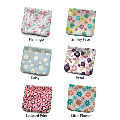 Mini Makeup Bag Waterproof PU Leather Self Closing Spring Flex Frame Portable Lipstick Pouch Travel Jewelry Organizer