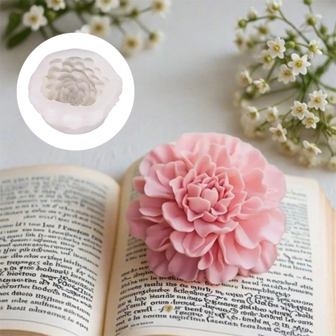 3D Pfingstrose Silikonform Blumenkugel Für DIY Seife Aromatherapie Kerze Fondant Kuchen Harz Handwerk