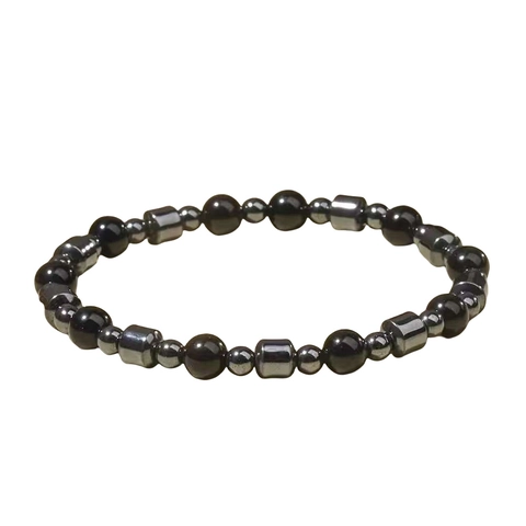 Natural Stone Beaded Bracelets Tiger Eye Lava Malachite Hematite Elastic Adjustable Fashion Jewelry For Men