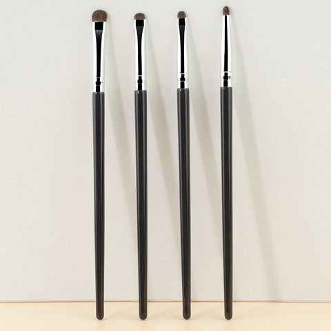 Oogschaduwkwasten Ponyhaar Borstels Houten Handvat Aluminium Buis Draagbare Professionele Make-up Tools