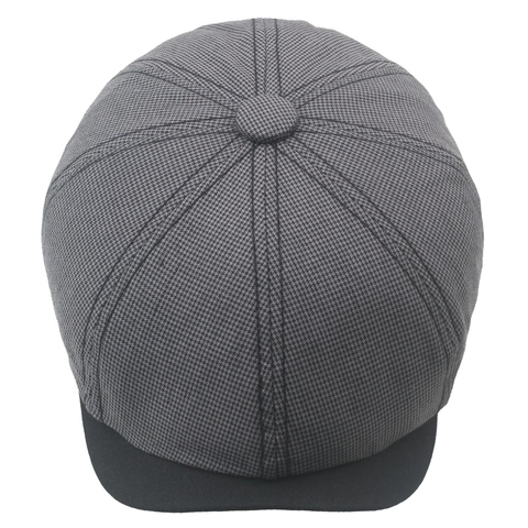 Berretto da Uomo in Stile Britannico Retrò in Cotone Vintage Pied de Poule Cappello Ottagonale Parasole Casual