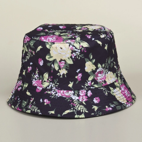Double Sided Rose Floral Print Bucket Hat For Women Vintage Sun Protection Packable Travel Casual Outdoor Summer Beach Basin Hat
