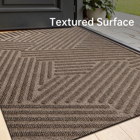 Entryway Door Mat Non-Slip Indoor Outdoor Mud Scraper Rug Easy Clean Geometric Spiral Pattern Durable Polyester Entrance