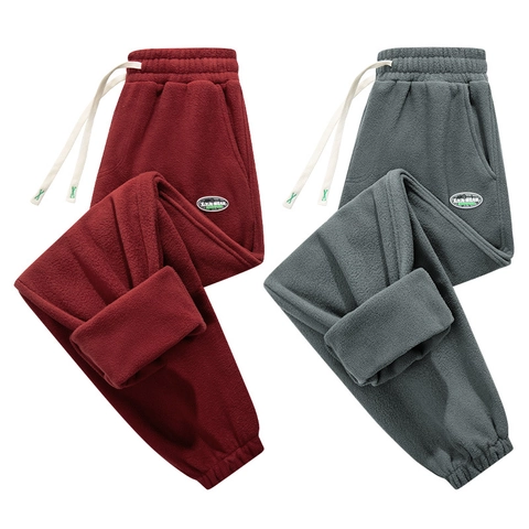 Pantaloni Sportivi In Pile Spesso Da Uomo Caldi Invernali Casual Joggers Con Coulisse Tasche Taglie Forti