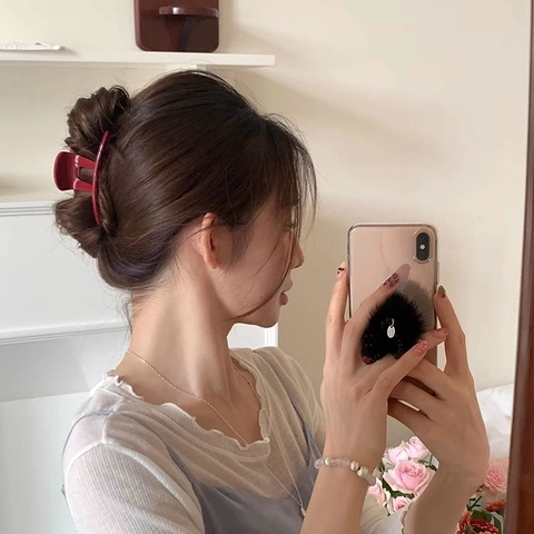 Große Haarklammer Aus Acryl Acetat Rutschfest Starker Halt Französisch Retro Marmor Schildpatt Haar Accessoires Für Damen
