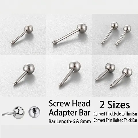 Barra Di Conversione Per Orecchini In Acciaio Inossidabile Filettatura Accessori Piercing
