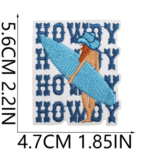 Parche Bordado Coastal Cowgirl Chica De Surf Playa Ola Concha Lazo Corazón Parches Decorativos Para Ropa Mochila DIY