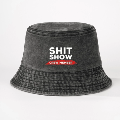 Cappello Alla Pescatora Lavato Protezione Solare Streetwear SHIT SHOW CREW MEMBER Stampa Estate Cappello Da Sole
