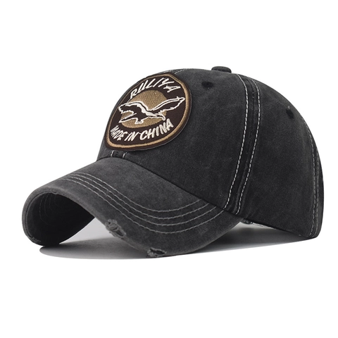 Vintage Distressed Washed Cotton Baseball Cap For Men Women Embroidery Eagle Bird Pattern Sunshade Fashion Outdoor Hat