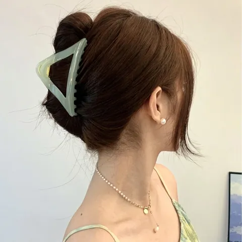 Driehoek Haarklem Acetaat Hars Geometrische Grote Haarklem Elegant Retro Haaraccessoires Voor Vrouwen Dik Haar