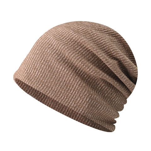 Gorro De Punto Beanie Slouchy Algodón Acanalado Color Sólido Otoño Invierno Exterior Cálido Unisex