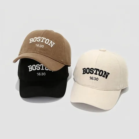 Toddler Kids Baseball Cap Cotton Twill 3D Boston 1630 Embroidery Sun Hat Adjustable For Boys Girls Casual Hip Hop