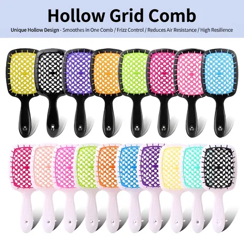 Hohl Gitter Haarbürste Massage Entwirren Belüftet Styling Kamm Für Nasses Und Trockenes Haar Kunststoff Ergonomischer Griff