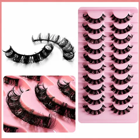 Ρωσικές Βλεφαρίδες Strip DD Curl Faux Mink Ψεύτικες Βλεφαρίδες Πλούσιες Φυσικές Πολυεπίπεδες Επαναχρησιμοποιούμενες Μακιγιάζ Ματιών