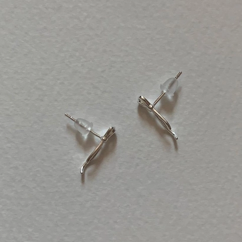 Schleife Ohrstecker 925 Sterlingsilber Minimalistisch Süß Koreanischer Stil Mode Accessoire Für Damen Mädchen