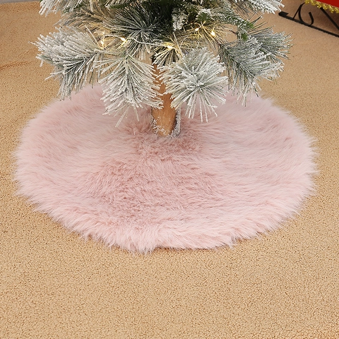 Jupe De Sapin De Noël Fausse Fourrure Peluche Ronde Couverture De Base Décoration De Fête