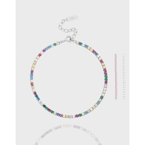 Tennis Bracelet 925 Sterling Silver Sparkling Cubic Zirconia Adjustable Extension Chain Elegant Jewelry For Women Gift